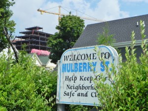 Welcome to Mulberry Street sign
